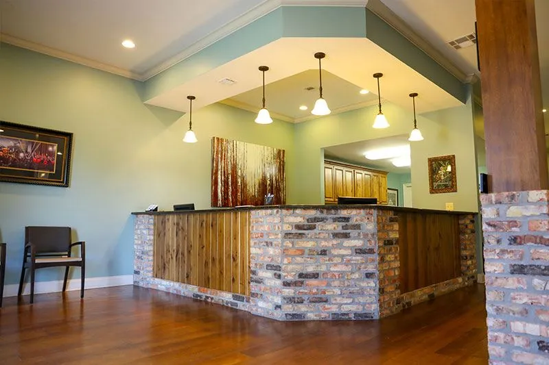 Front desk and waiting area at Louisiana Dental Center Chalmette
